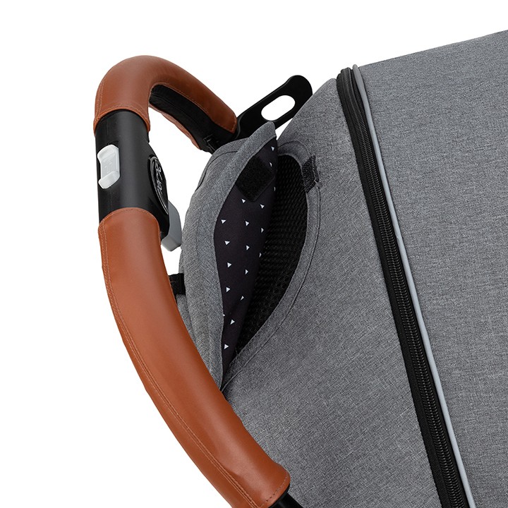 Kočárek MoMi ESTELLE šedý se zlatým rámem