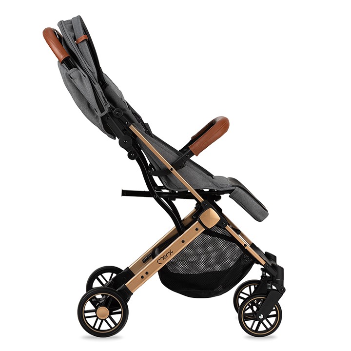 Kočárek MoMi ESTELLE šedý se zlatým rámem