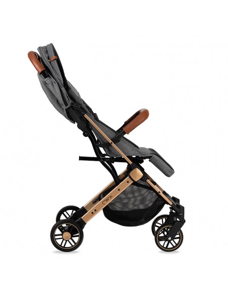 Kočárek MoMi ESTELLE šedý se zlatým rámem