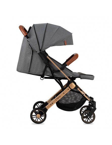 Kočárek MoMi ESTELLE šedý se zlatým rámem
