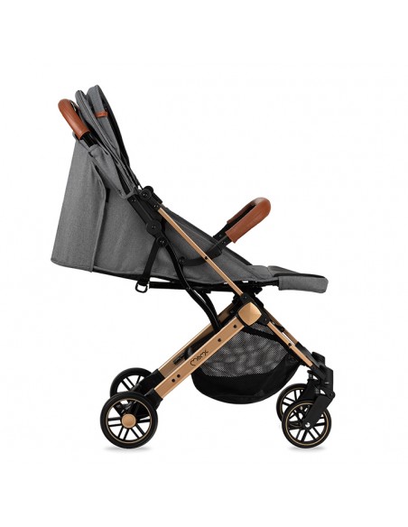 Kočárek MoMi ESTELLE šedý se zlatým rámem