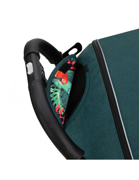 Kočárek MoMi ESTELLE zelený se zlatým rámem