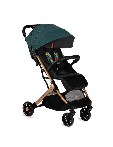 Kočárek MoMi ESTELLE zelený se zlatým rámem