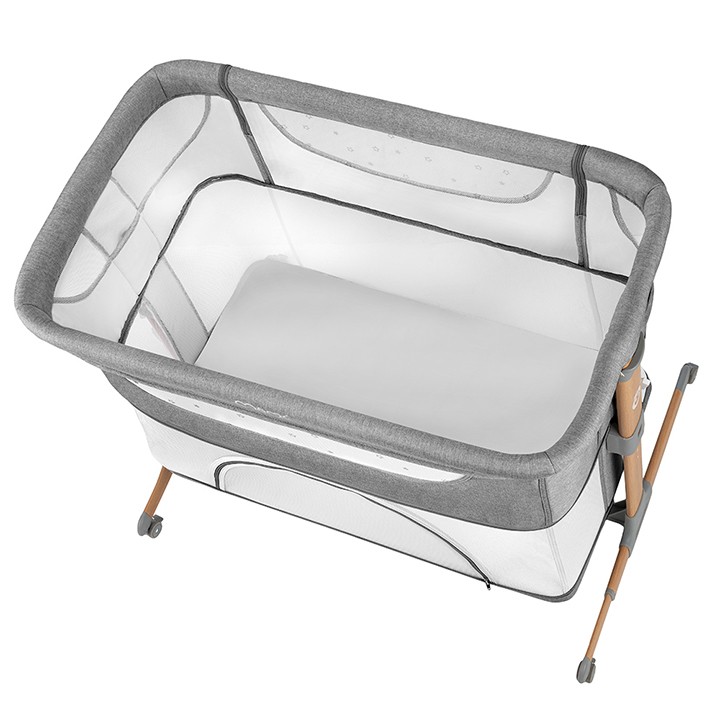 Postýlka MoMi SMART BED 3v1 šedá