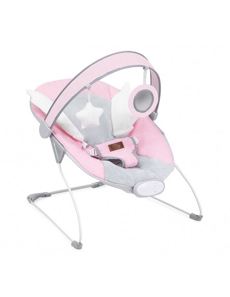 Vibrační lehátko MoMi TULI růžové s křídly