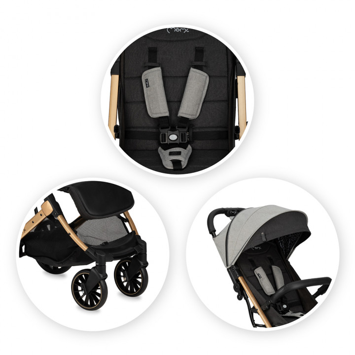 Sportovní kočárek MoMi ESTELLE DAKAR šedý LEOPARD