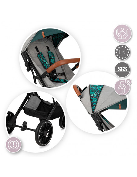 Sportovní kočárek MoMi ESTELLE DAKAR šedý DŽUNGLE