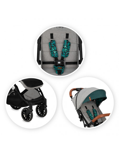 Sportovní kočárek MoMi ESTELLE DAKAR šedý DŽUNGLE