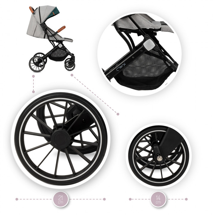 Sportovní kočárek MoMi ESTELLE DAKAR šedý DŽUNGLE