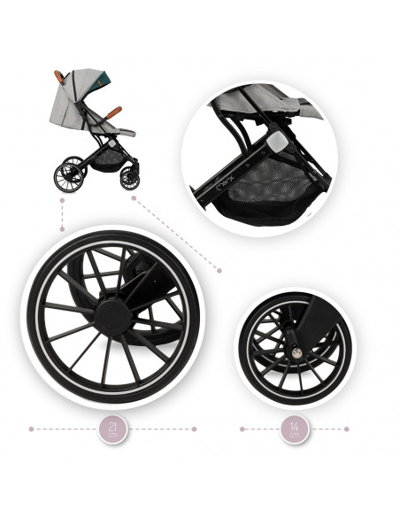 Sportovní kočárek MoMi ESTELLE DAKAR šedý DŽUNGLE