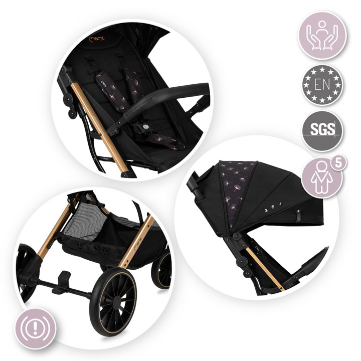 Sportovní kočárek MoMi ESTELLE DAKAR černý GINKO