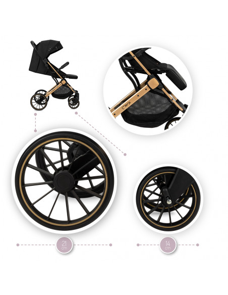 Sportovní kočárek MoMi ESTELLE DAKAR černý GINKO