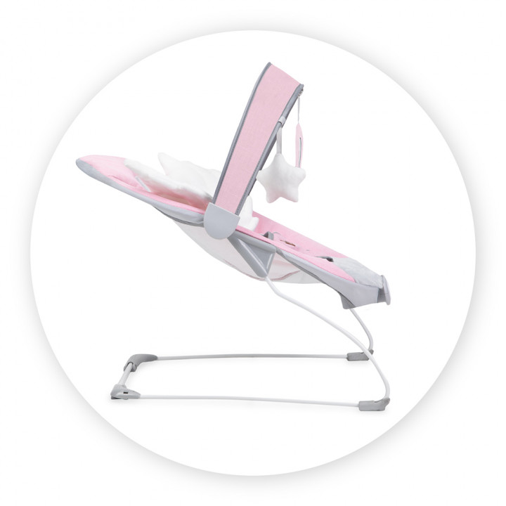 Vibrační lehátko MoMi TULI růžové s křídly