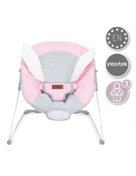 Vibrační lehátko MoMi TULI růžové s křídly