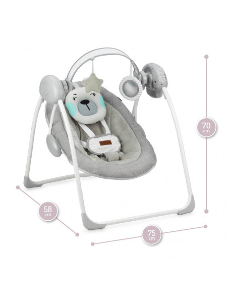 Houpací lehátko s melodiemi MoMi LISS medvěd modrý