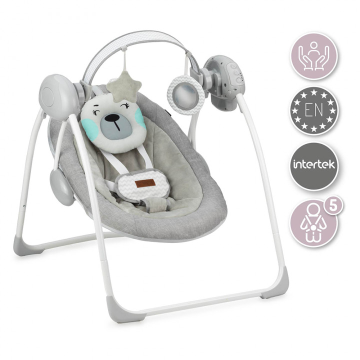 Houpací lehátko s melodiemi MoMi LISS medvěd modrý