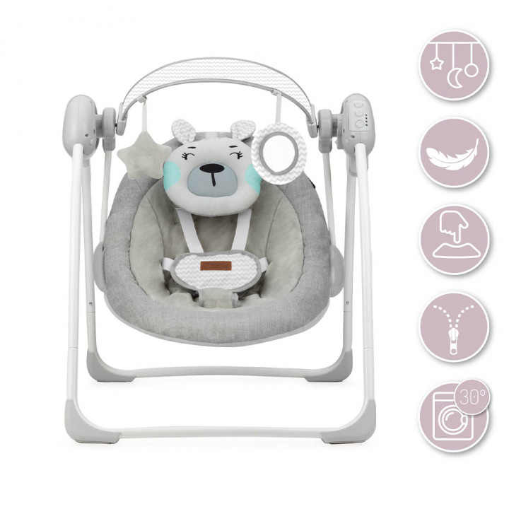 Houpací lehátko s melodiemi MoMi LISS medvěd modrý