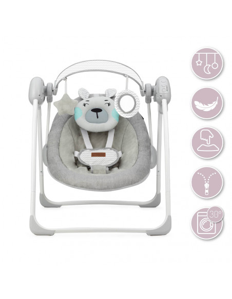Houpací lehátko s melodiemi MoMi LISS medvěd modrý