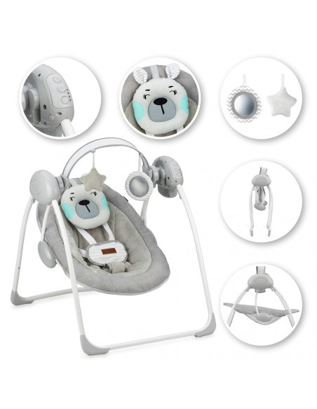 Houpací lehátko s melodiemi MoMi LISS medvěd modrý