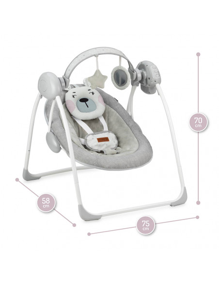 Houpací lehátko s melodiemi MoMi LISS medvěd růžový