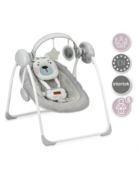 Houpací lehátko s melodiemi MoMi LISS medvěd růžový