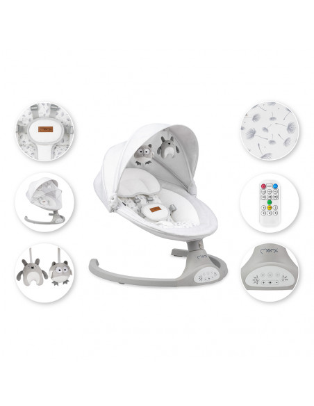 Elektrické houpátko MoMi KENANI světle šedá