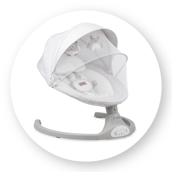 Elektrické houpátko MoMi KENANI světle šedá
