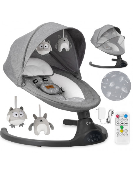 Elektrické houpátko MoMi KENANI tmavě šedá