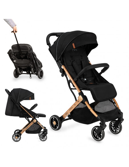 Sportovní kočárek MoMi ESTELLE černý se zlatým rámem