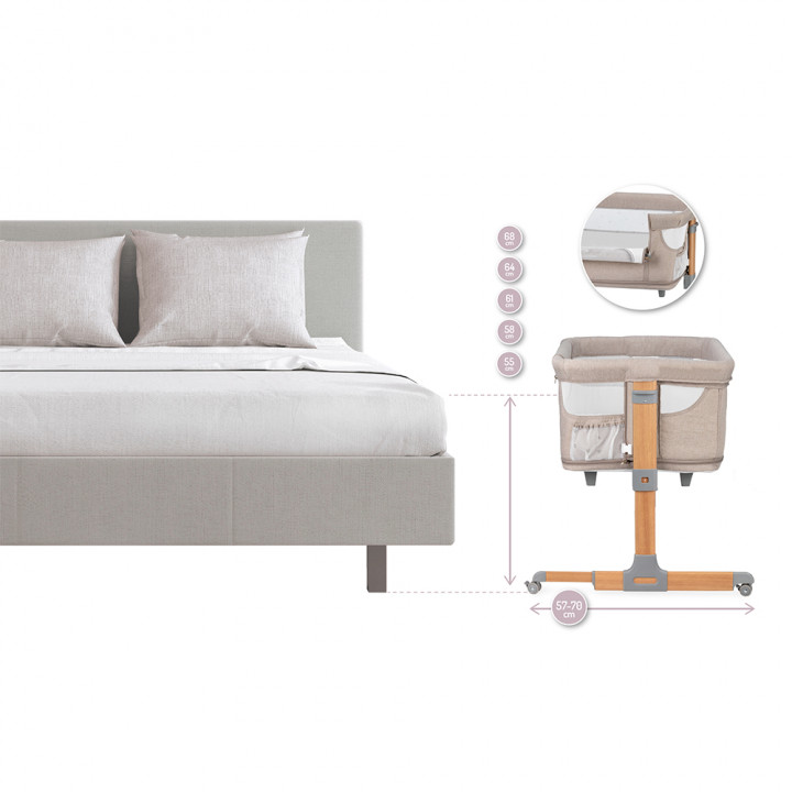 Postýlka MoMi SMART BED 3v1 béžová