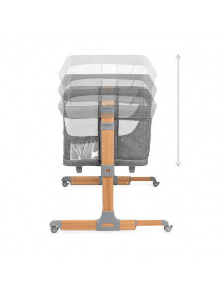 Postýlka MoMi SMART BED 3v1 šedá