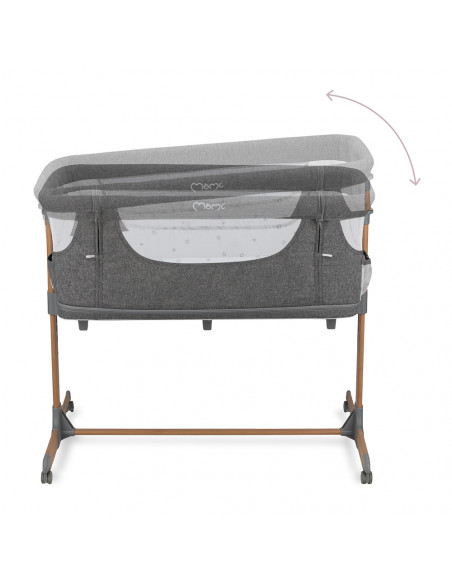 Postýlka MoMi SMART BED 3v1 šedá