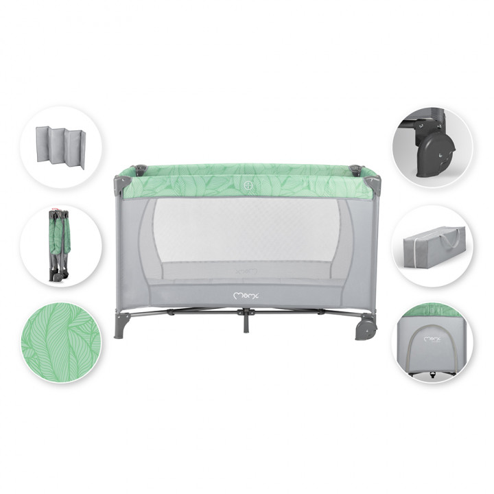 Cestovní postýlka MoMi BELOVE zelená