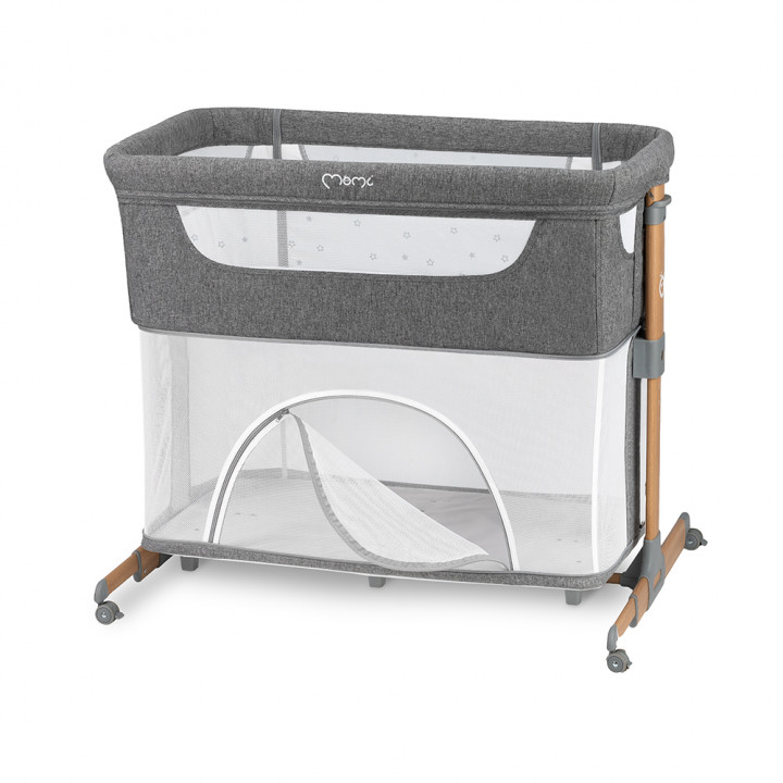 Postýlka MoMi SMART BED 3v1 šedá