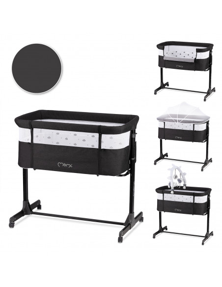 Postýlka MoMi REVO tmavě šedá