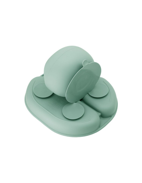 Dětský silikonový jídelní set MoMi AMI zelený