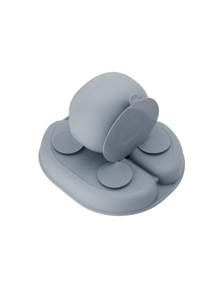 Dětský silikonový jídelní set MoMi AMI šedý