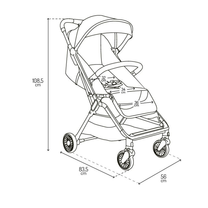 Sportovní kočárek MoMi ANDREA tyrkysový 2024