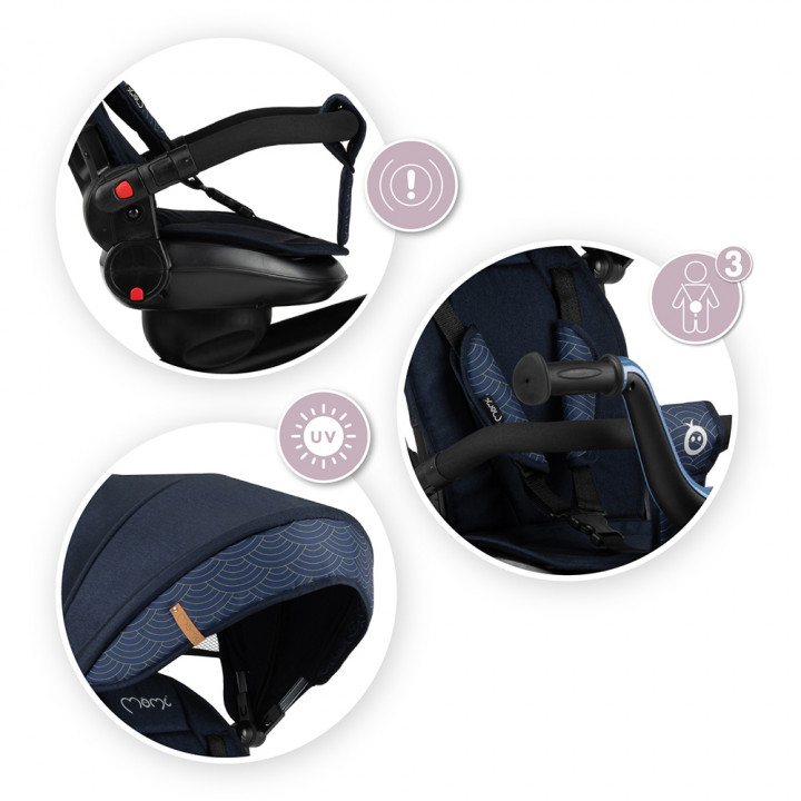 Tříkolka MoMi INVIDIA 5v1 modrá (poškozený obal)