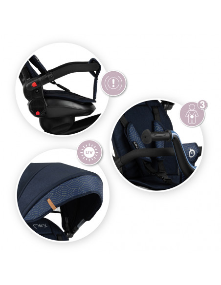 Tříkolka MoMi INVIDIA 5v1 modrá (poškozený obal)