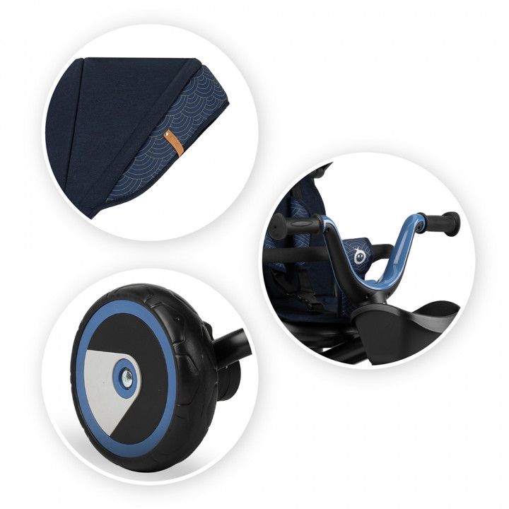 Tříkolka MoMi INVIDIA 5v1 modrá (poškozený obal)