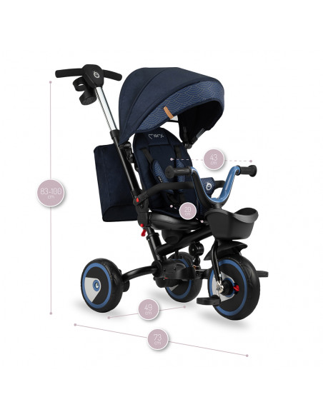 Tříkolka MoMi INVIDIA 5v1 modrá (poškozený obal)