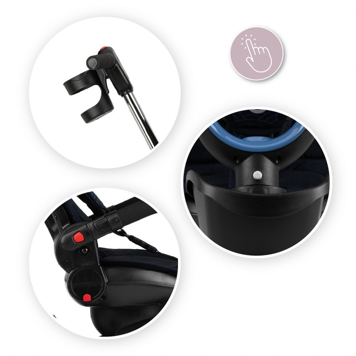 Tříkolka MoMi INVIDIA 5v1 modrá (poškozený obal)