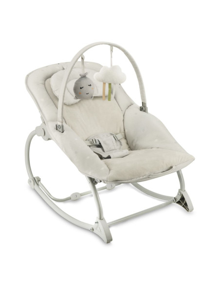 Vibrační lehátko s melodiemi MoMi LAPIS světle šedé