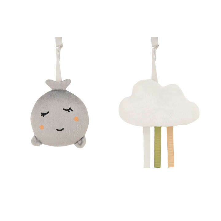 Vibrační lehátko s melodiemi MoMi LAPIS světle šedé