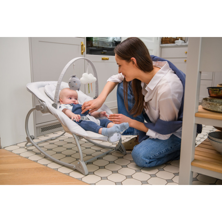 Vibrační lehátko s melodiemi MoMi LAPIS světle šedé