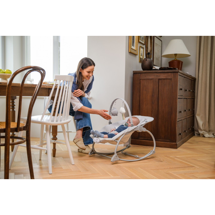 Vibrační lehátko s melodiemi MoMi LAPIS světle šedé