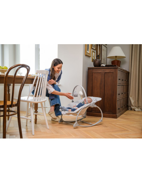 Vibrační lehátko s melodiemi MoMi LAPIS světle šedé