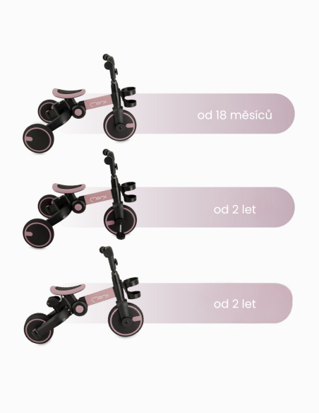 Odrážedlo MoMi FILO 3v1 růžové