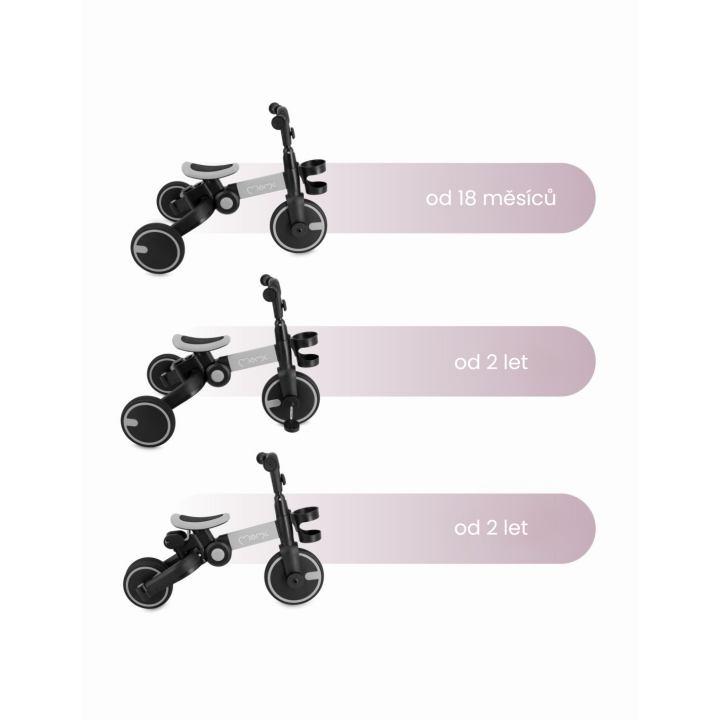 Odrážedlo MoMi FILO 3v1 šedé